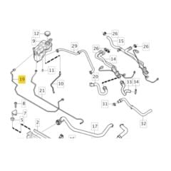 Volvo S60 S80 V60 V70 Radyatör Yedek Su Depo Hortum 1.6 Dizel D2 31338873