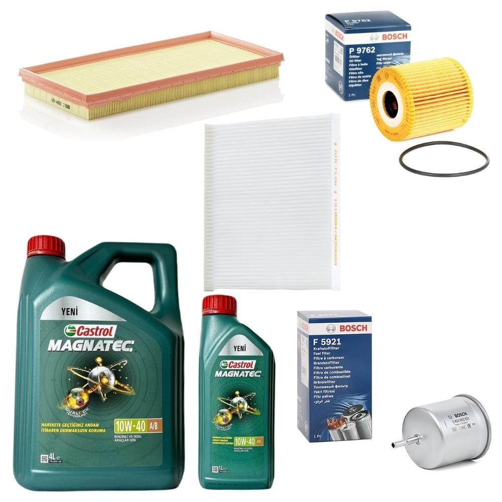 Volvo S40 V40 1996-2004 Bakım Seti 5 litre Motor Yağ Hava Yağ Polen Yakıt Filtresi